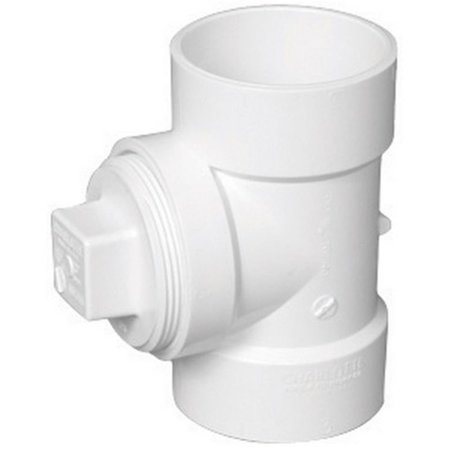 HOMECARE PRODUCTS PVC00444X0800HA 2 in. Test Tee with Hex Plug HO162263